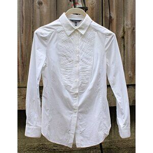 Karen Millen - Women's Tuxedo Button Up Shirt, Extra Long, White - 6